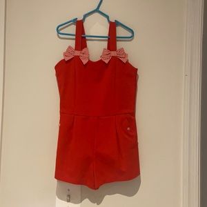 Janie and Jack Girls bow romper